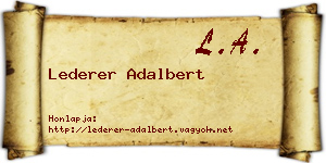 Lederer Adalbert névjegykártya